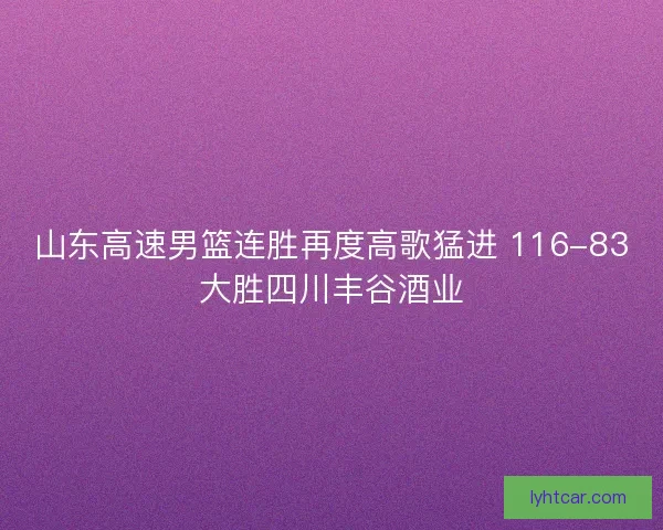 山东高速男篮连胜再度高歌猛进 116-83大胜四川丰谷酒业